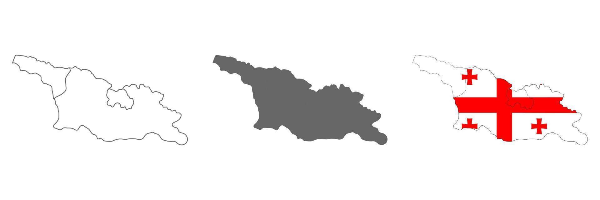 zeer gedetailleerde kaart van Georgië met randen geïsoleerd op de achtergrond vector