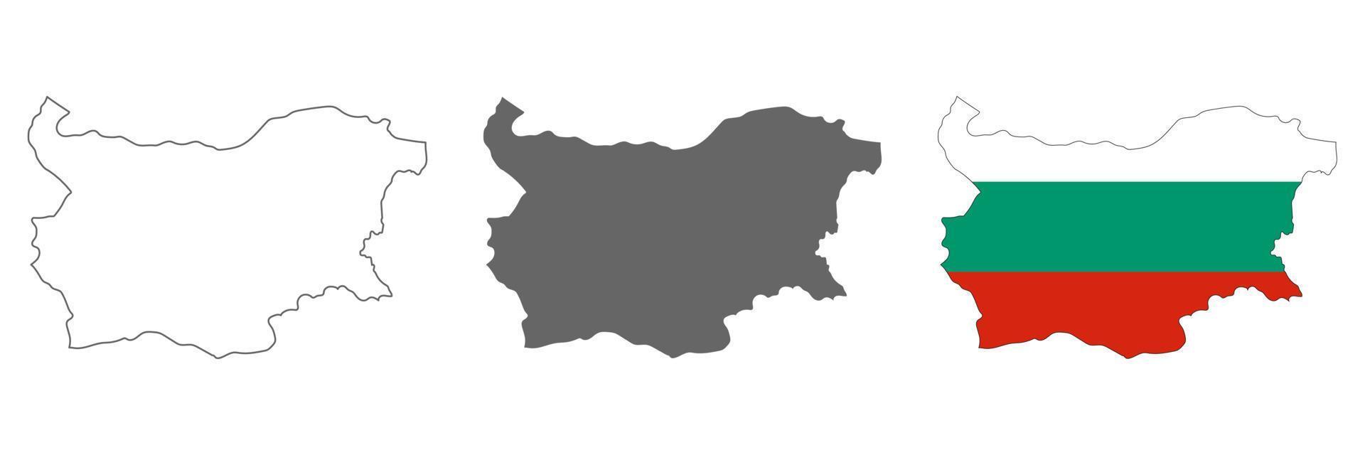 zeer gedetailleerde kaart van bulgarije met randen geïsoleerd op de achtergrond vector