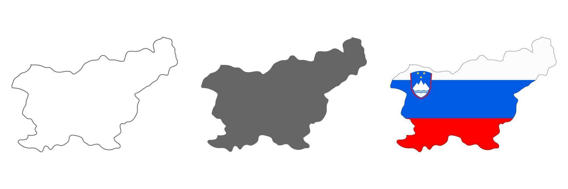 zeer gedetailleerde kaart van slovenië met randen geïsoleerd op de achtergrond vector
