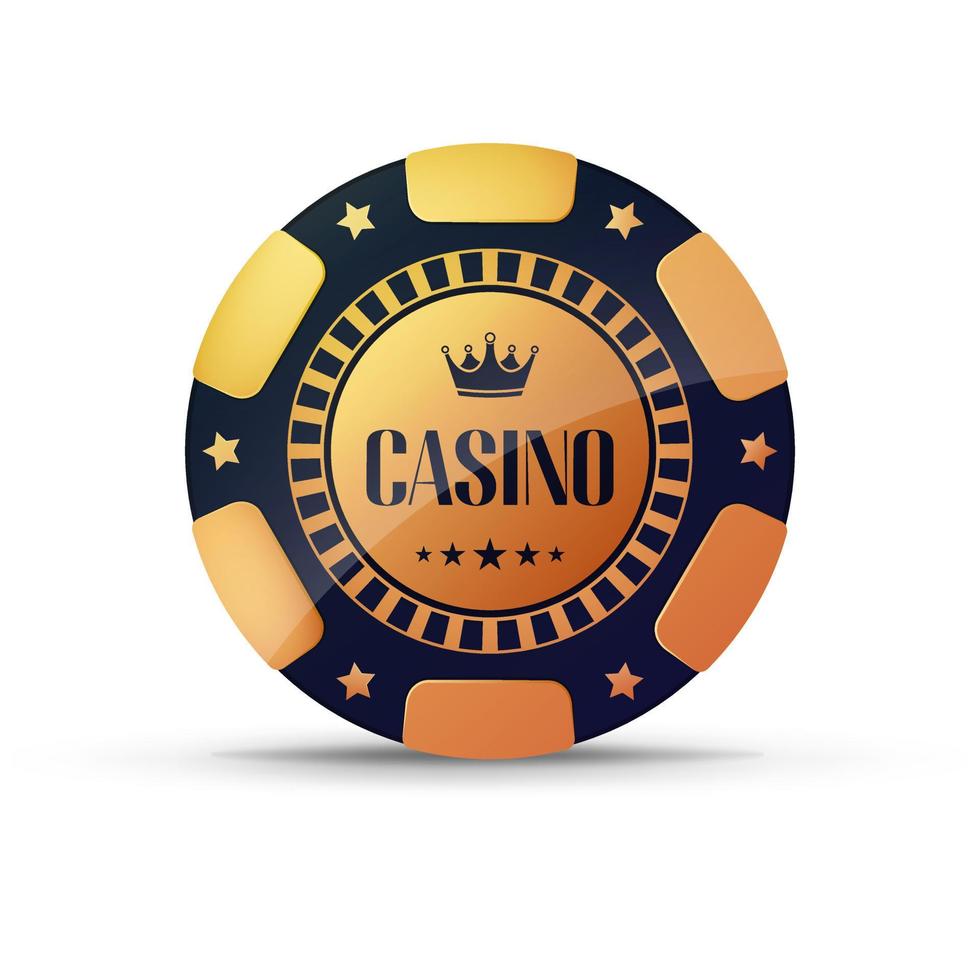 realistisch poker chip, gouden chips vector