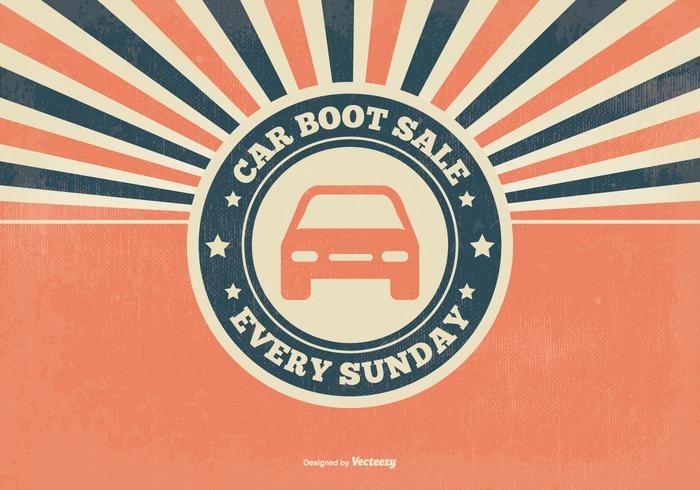 Retro Car Boot Sale Illustratie vector