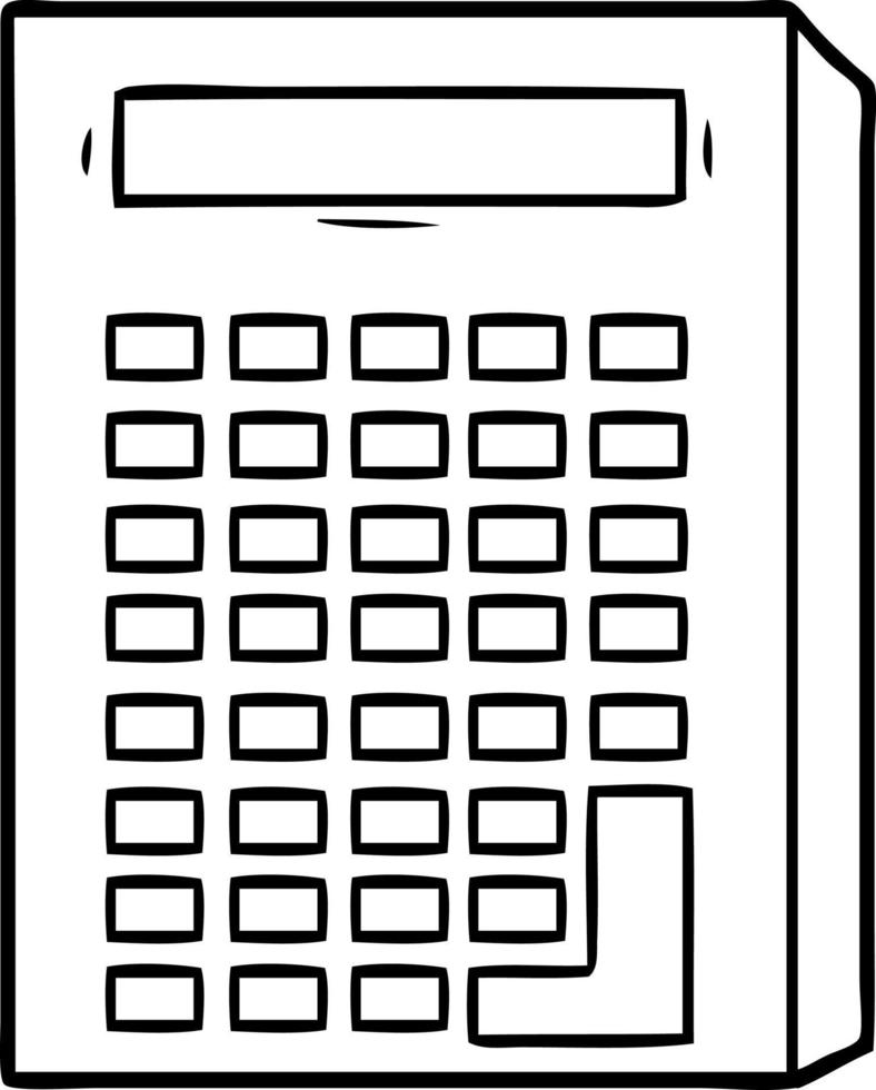 tekenfilm lijn tekening rekenmachine vector