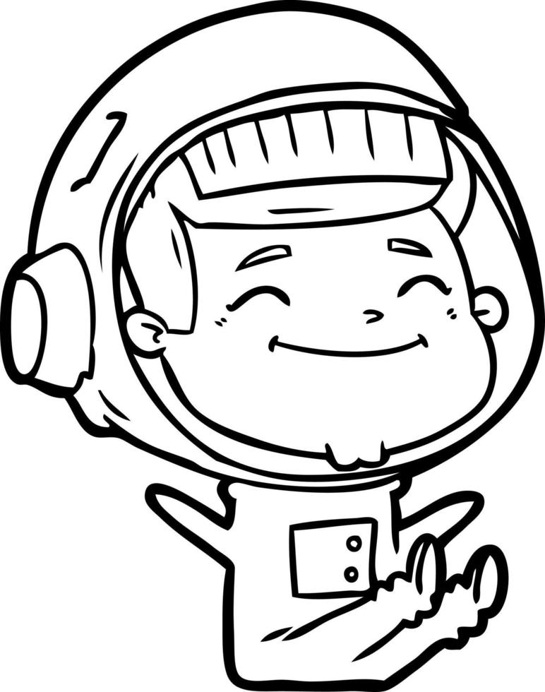 gelukkig tekenfilm astronaut vector