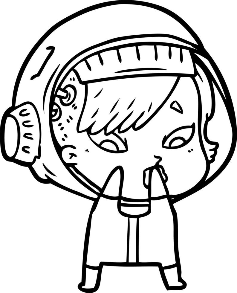 tekenfilm astronaut vrouw vector