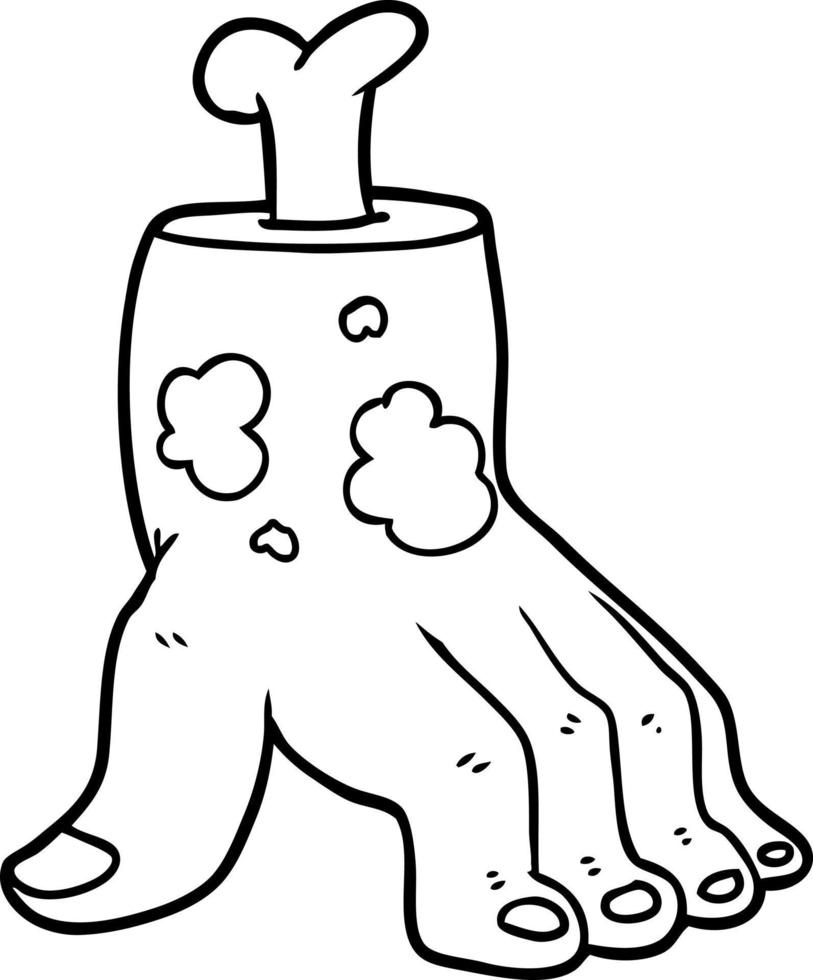 spookachtig zombie hand- tekenfilm vector