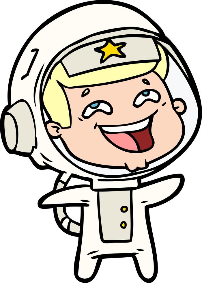 tekenfilm lachend astronaut vector