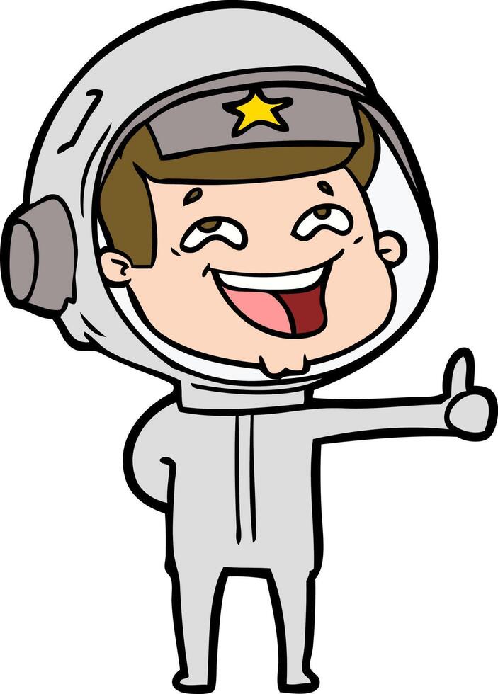 tekenfilm lachend astronaut vector