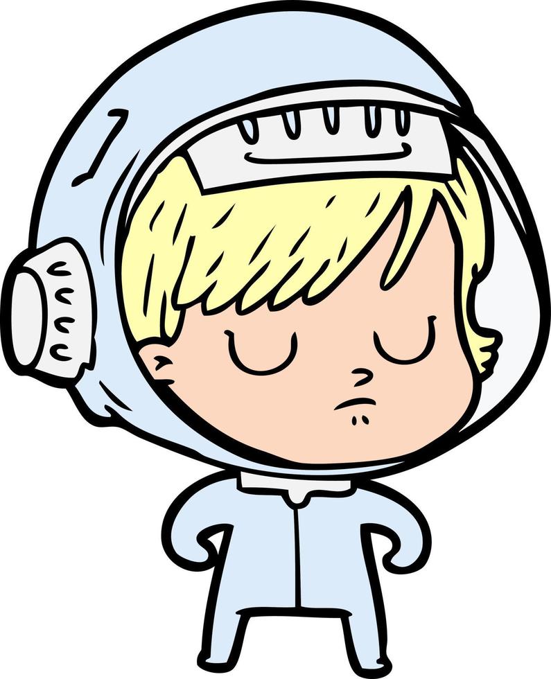 tekenfilm astronaut vrouw vector