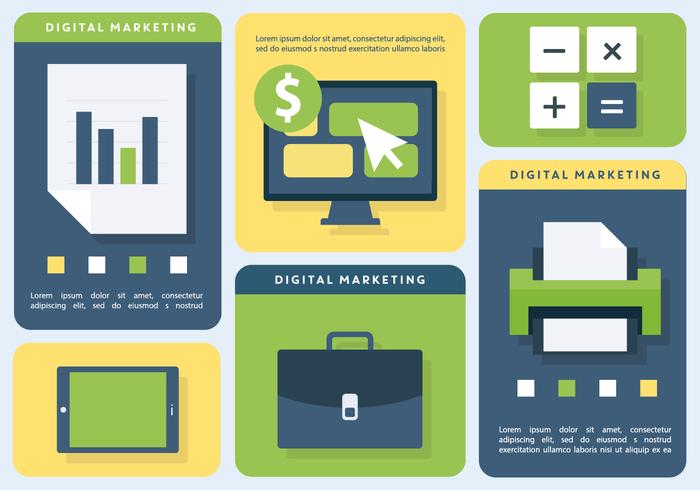Heldere Digital Marketing Business Vector Illustratie