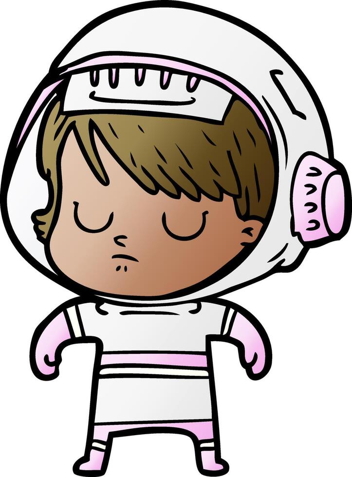 tekenfilm astronaut vrouw vector