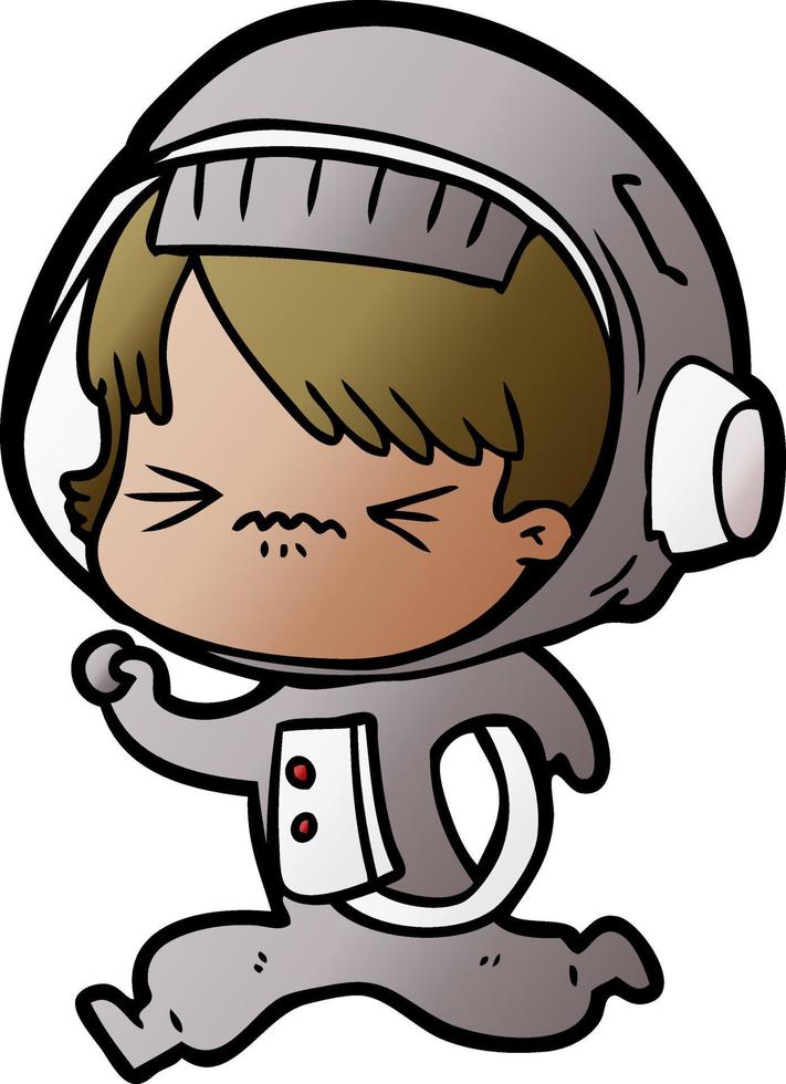 tekenfilm astronaut vrouw vector