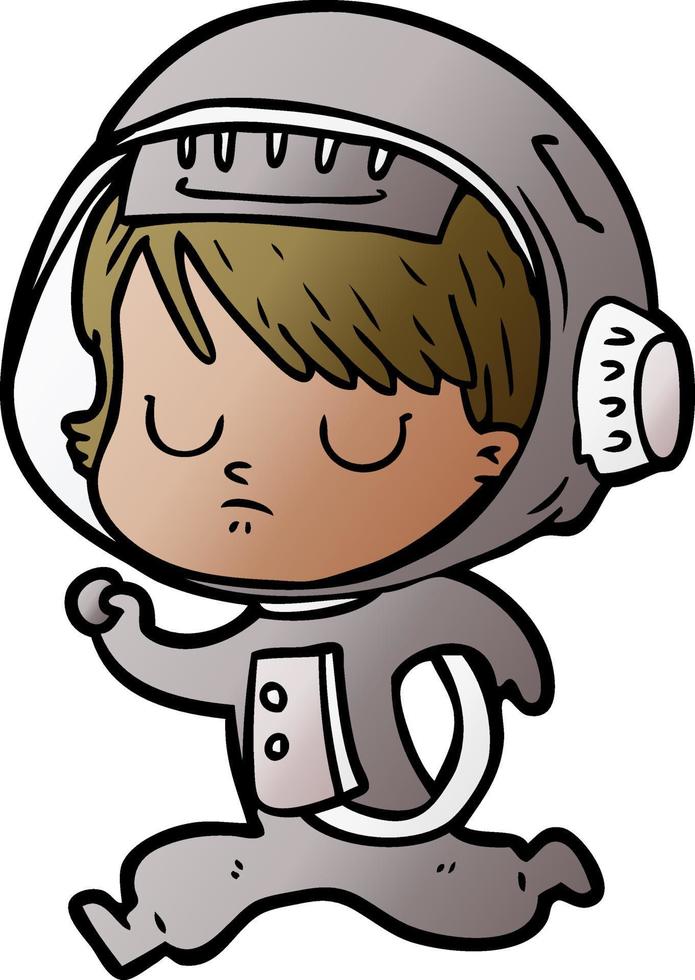 tekenfilm astronaut vrouw vector