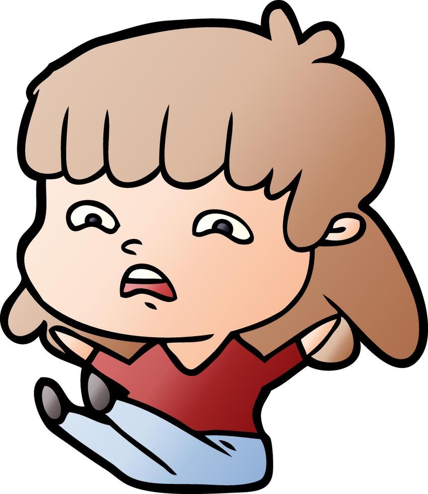 cartoon bezorgde vrouw vector