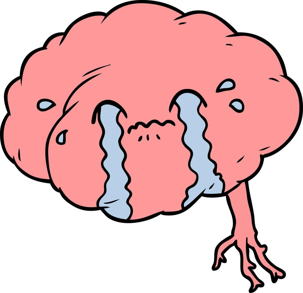 tekenfilm hersenen met hoofdpijn vector