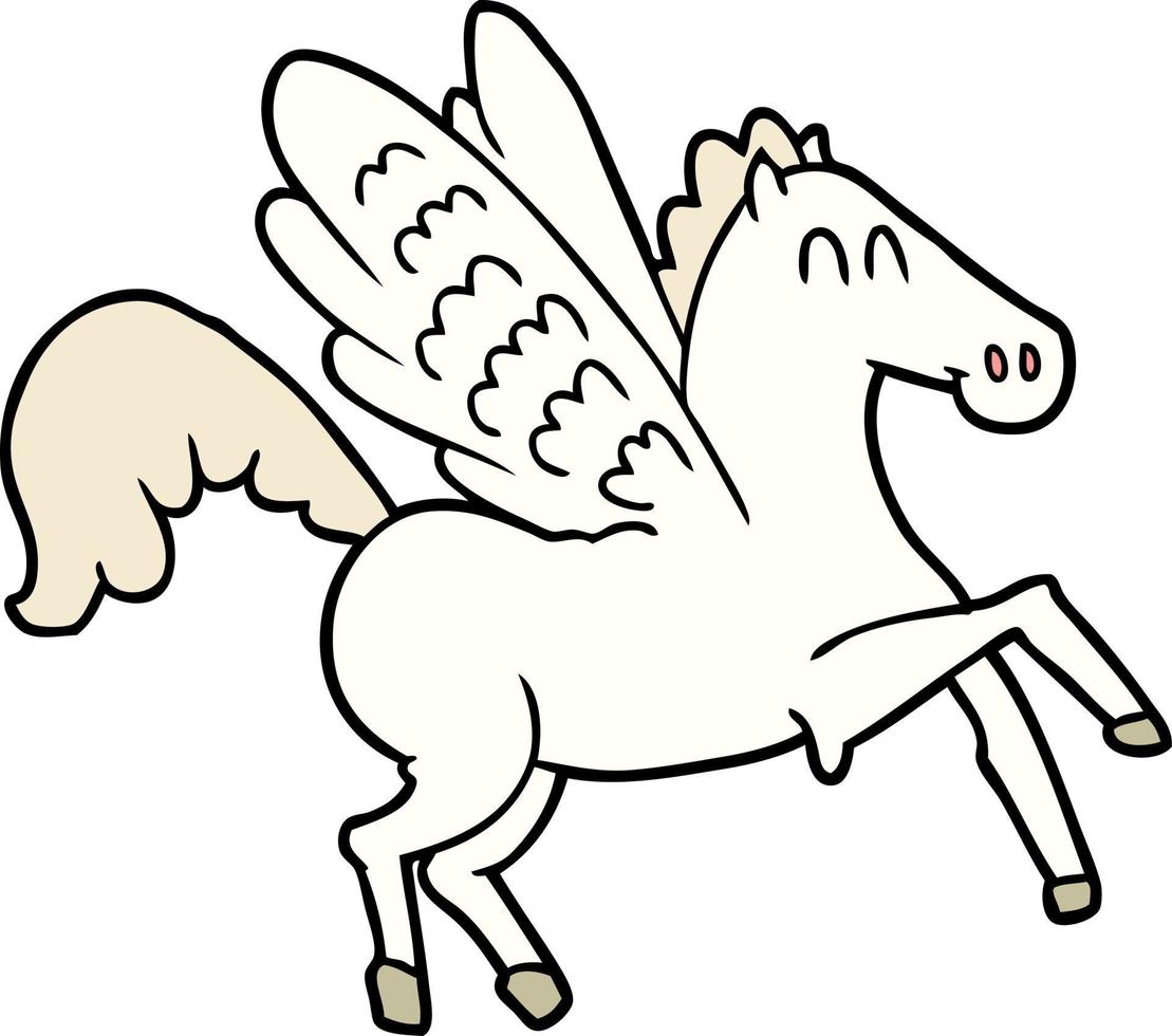 tekenfilm gevleugeld paard vector