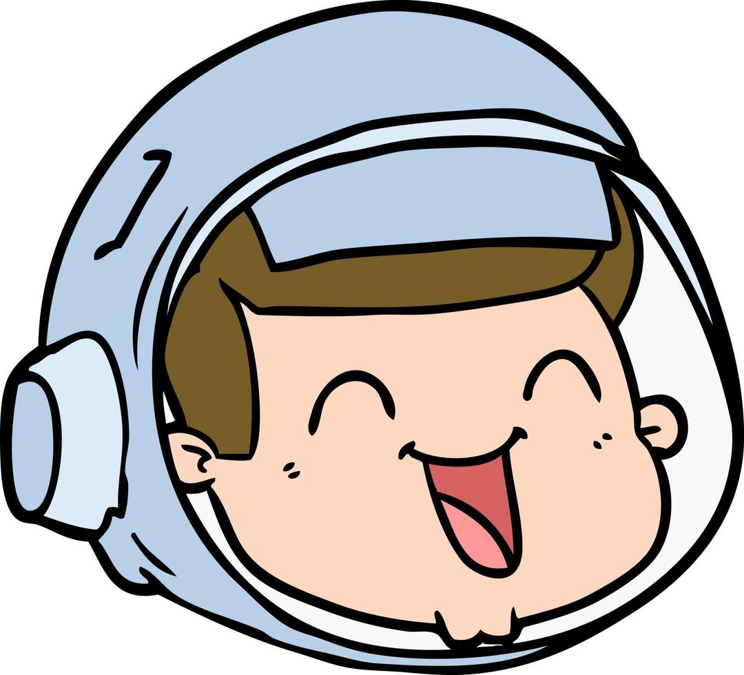 tekenfilm gelukkig astronaut gezicht vector