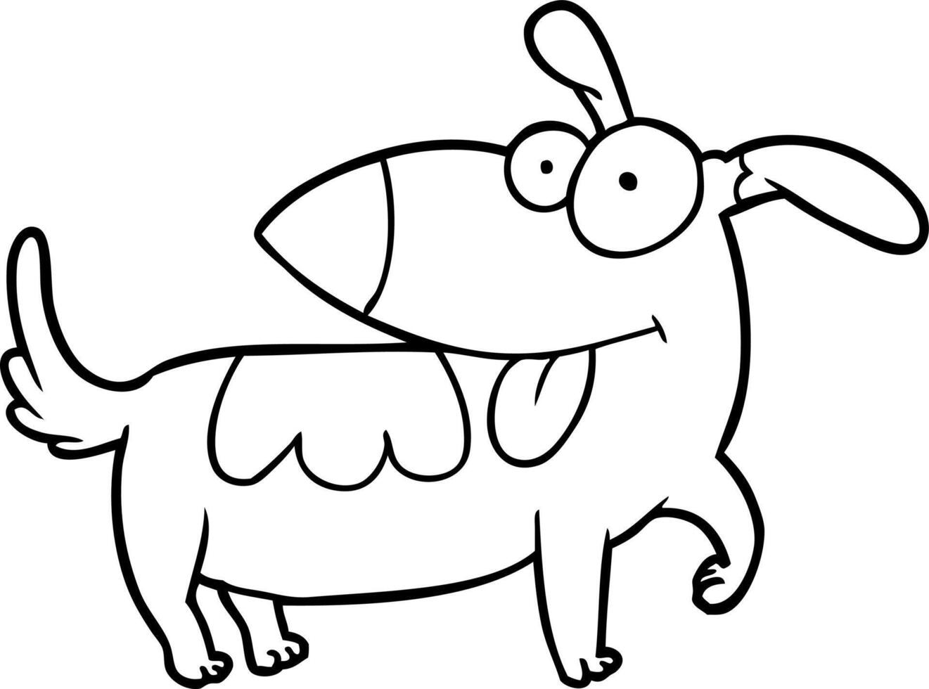 lijn tekening van een gelukkig hond vector