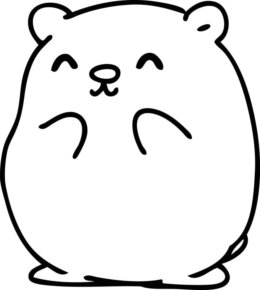 lijn tekening van een gelukkig weinig beer vector