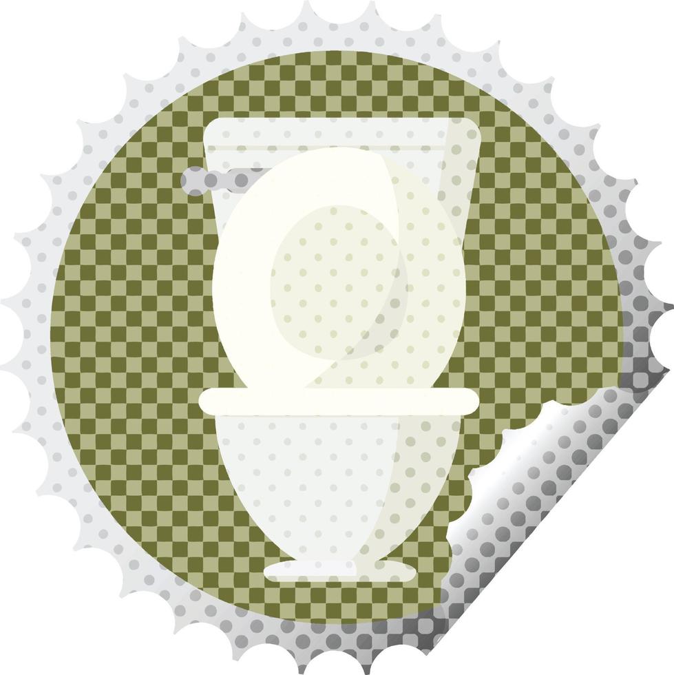 Open toilet grafisch vector illustratie ronde sticker postzegel
