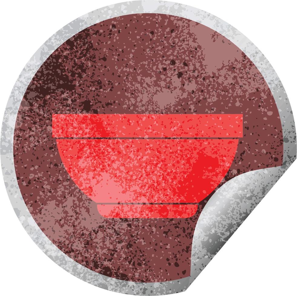 rijst- kom circulaire pellen sticker vector illustratie