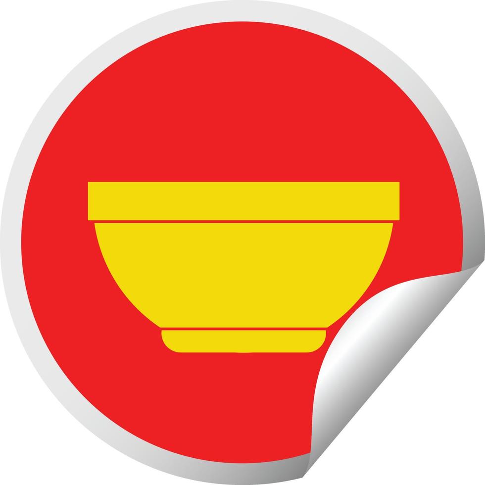 rijst- kom circulaire pellen sticker vector illustratie