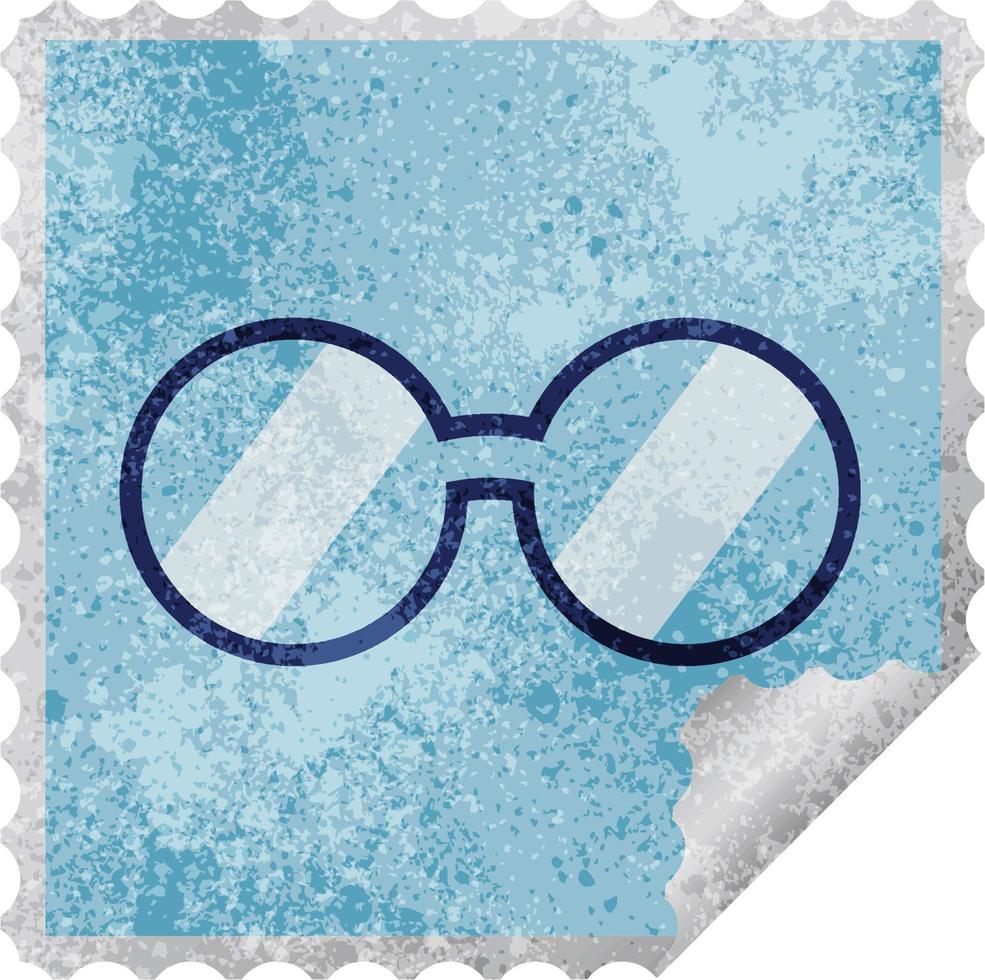 bril grafisch plein sticker postzegel vector