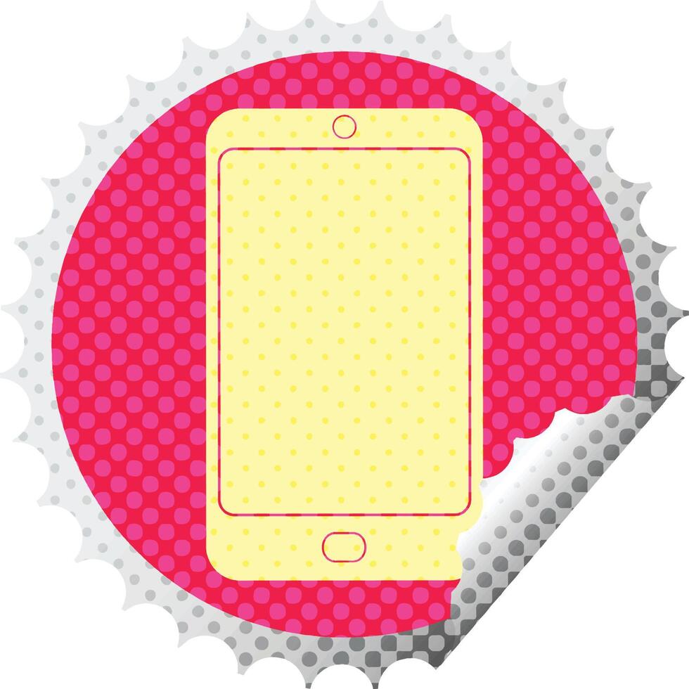 cel telefoon grafisch circulaire pellen sticker vector