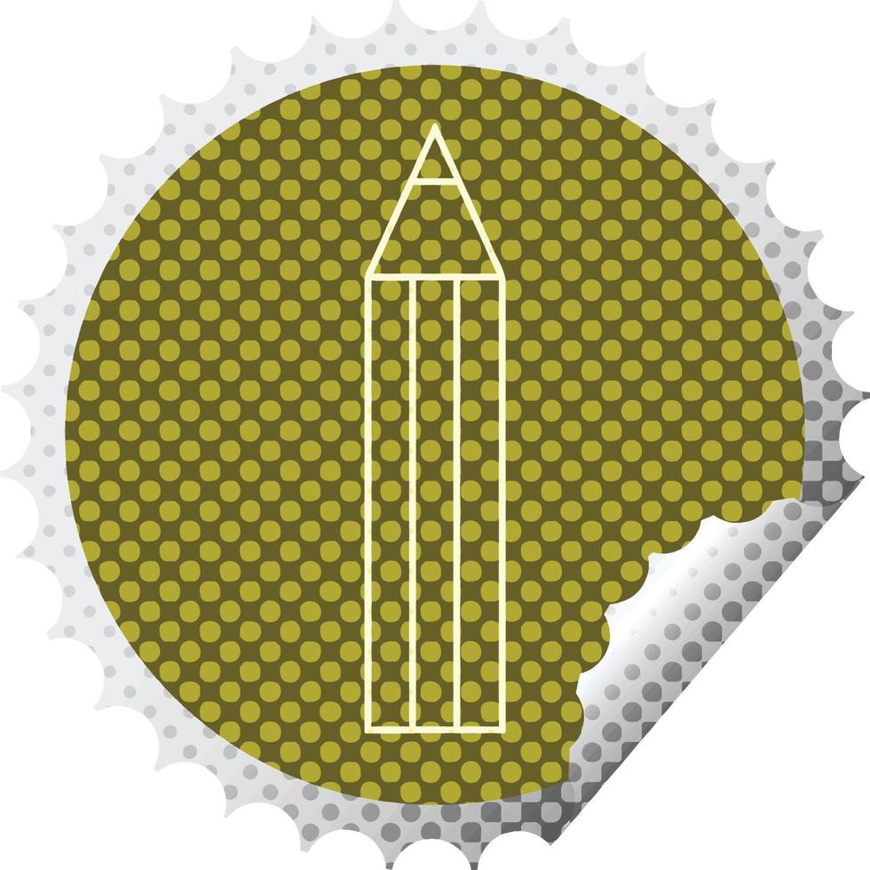 potlood vector illustratie circulaire pellen sticker