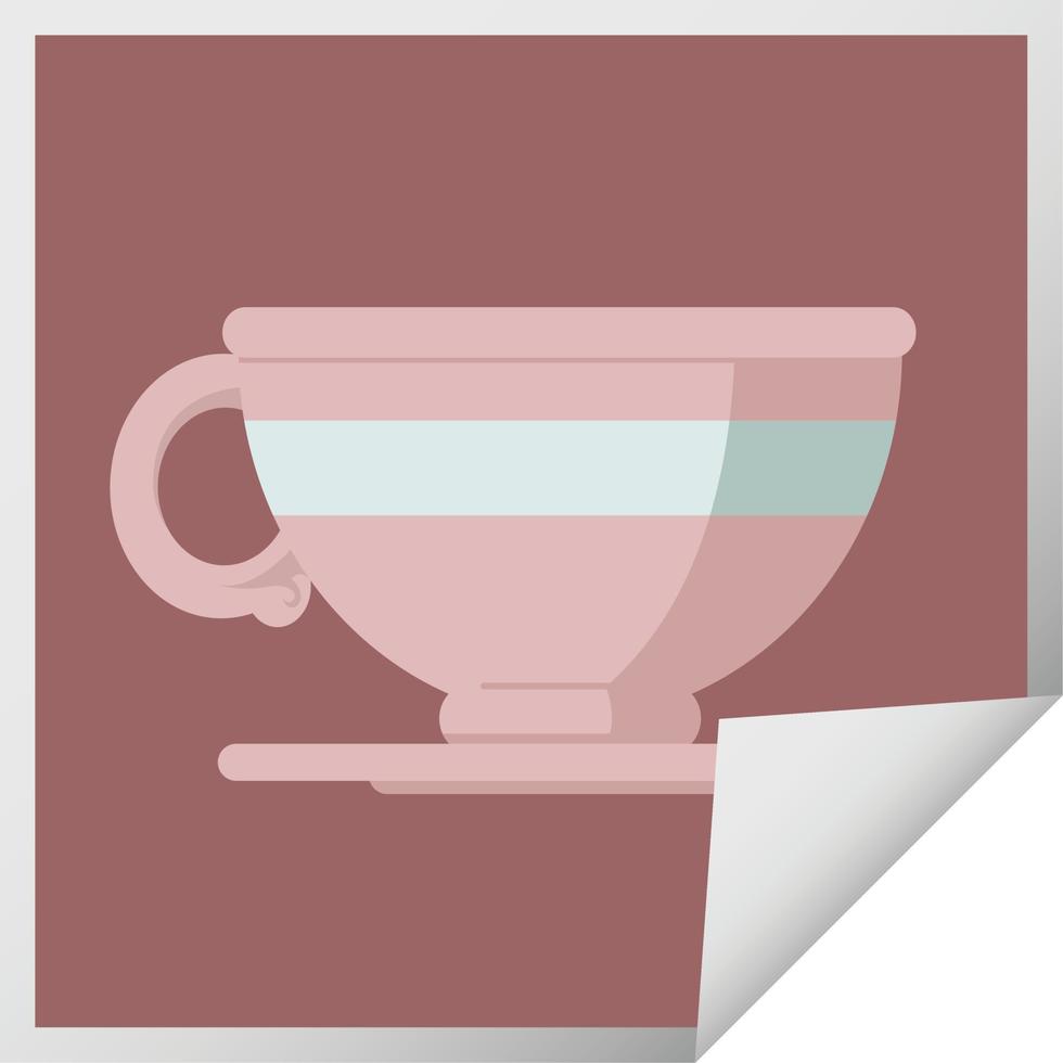 koffie kop grafisch vector illustratie plein sticker