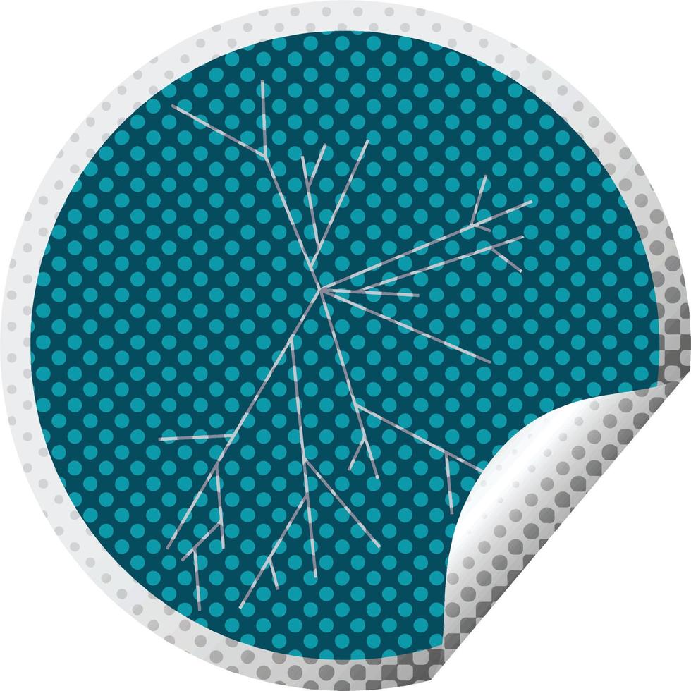 gebarsten scherm grafisch vector illustratie circulaire sticker
