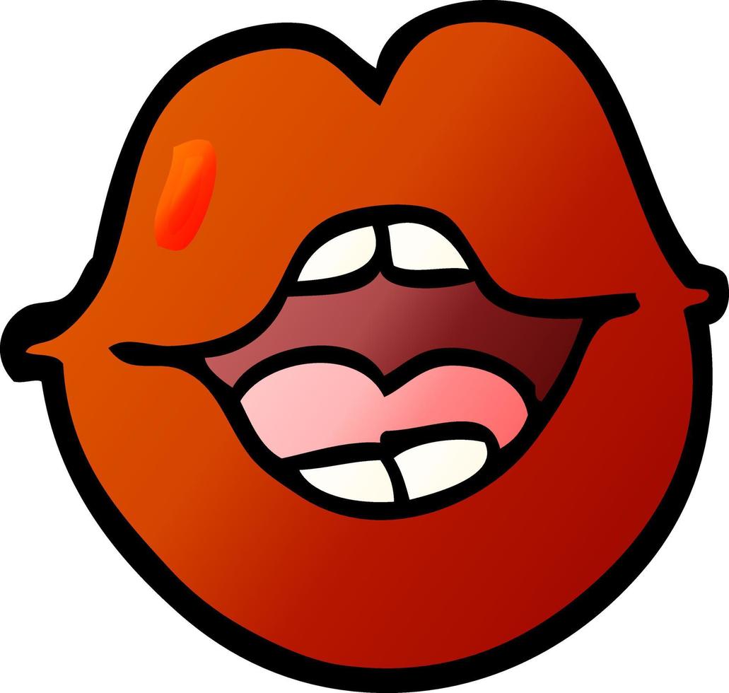 vector helling illustratie tekenfilm rood lippen