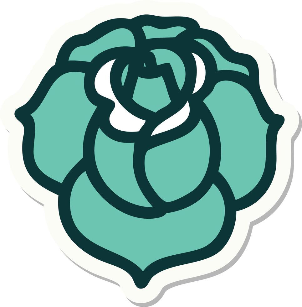 tatoeëren stijl sticker van een bloem vector