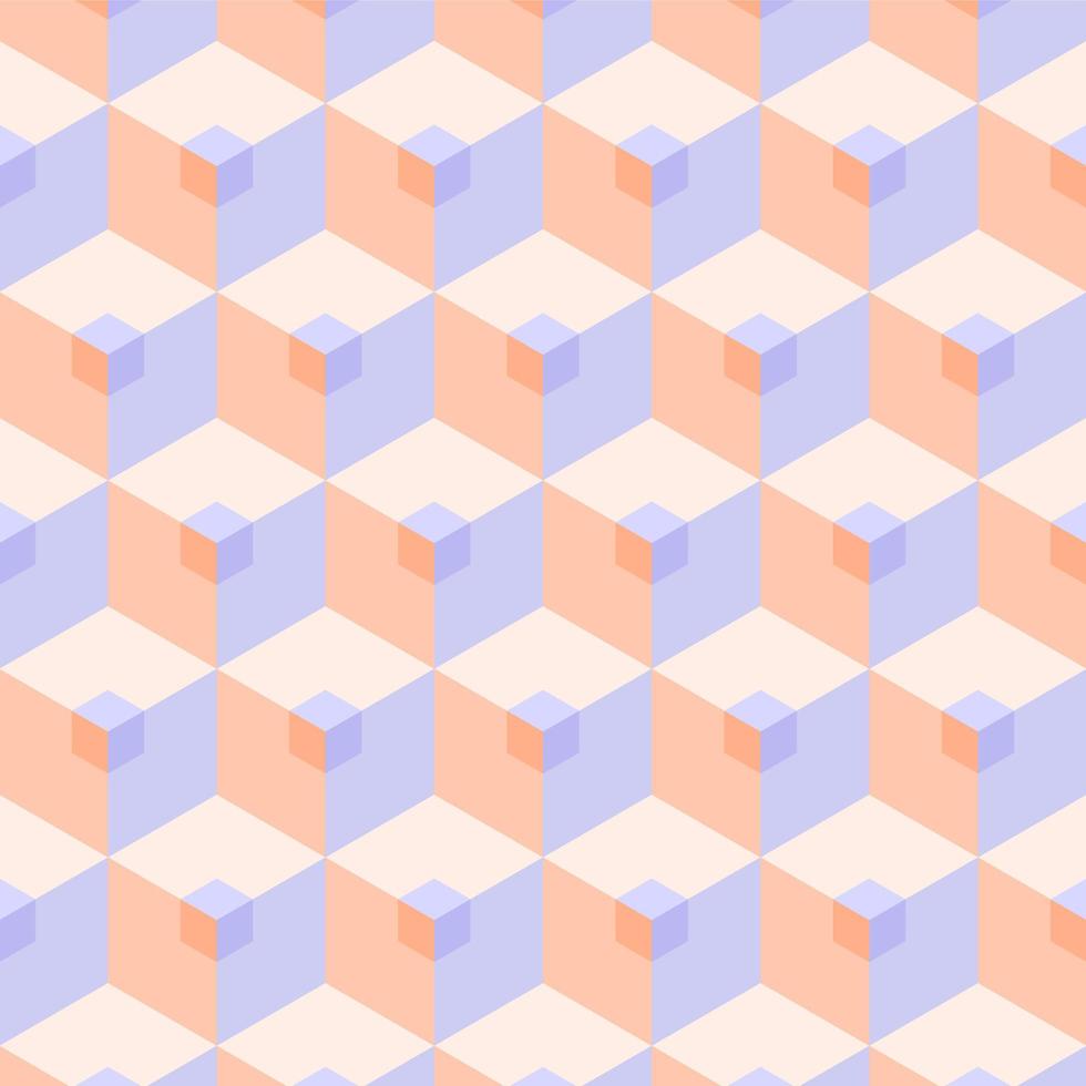 naadloze 3D-pastel kubus patroon vector