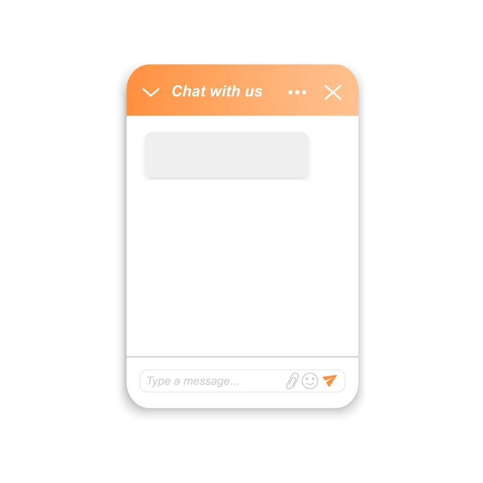 mobiele messenger-app-interface. chatbot-vensterontwerp. life chat klantenservice formulier. virtuele assistent-botsjabloon vector