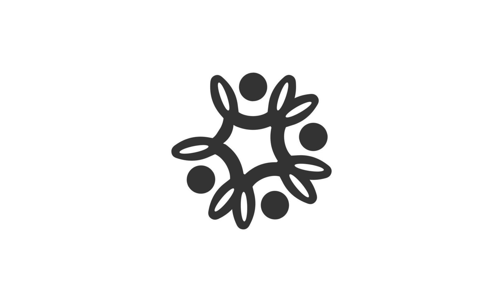 Mens gemeenschap, netwerken logo vector. symbool van creativiteit. eps 10 vector