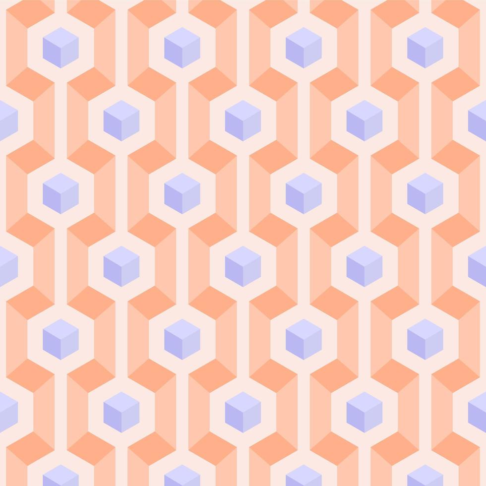 geometrische 3d pasel kubussen naadloze patroon vector