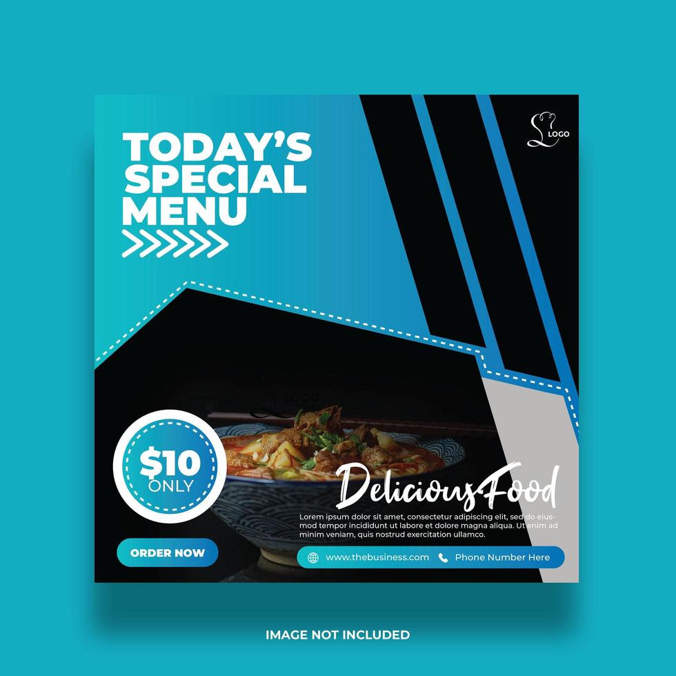 heerlijke restaurantmenu sociale media banner vector