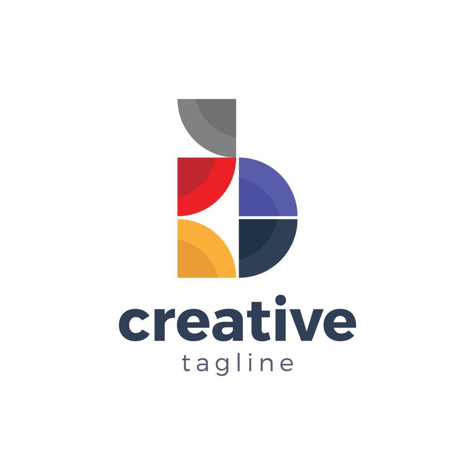 abstract gemakkelijk tegels b brief logo vorm ontwerp vector