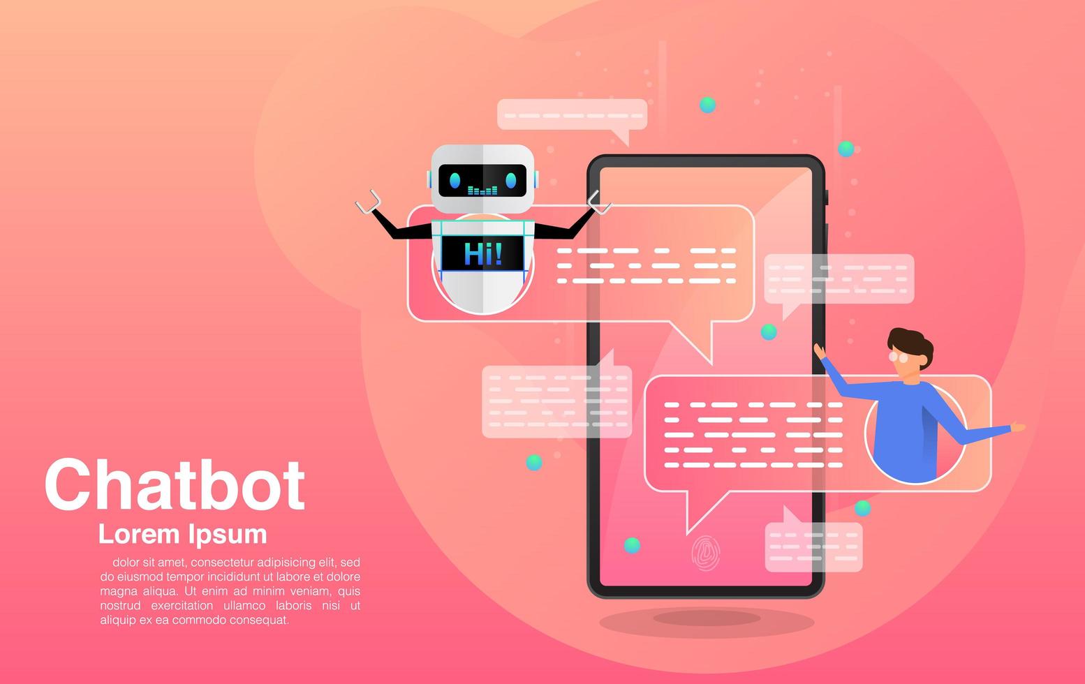 chatten met chatbot-applicatie vector