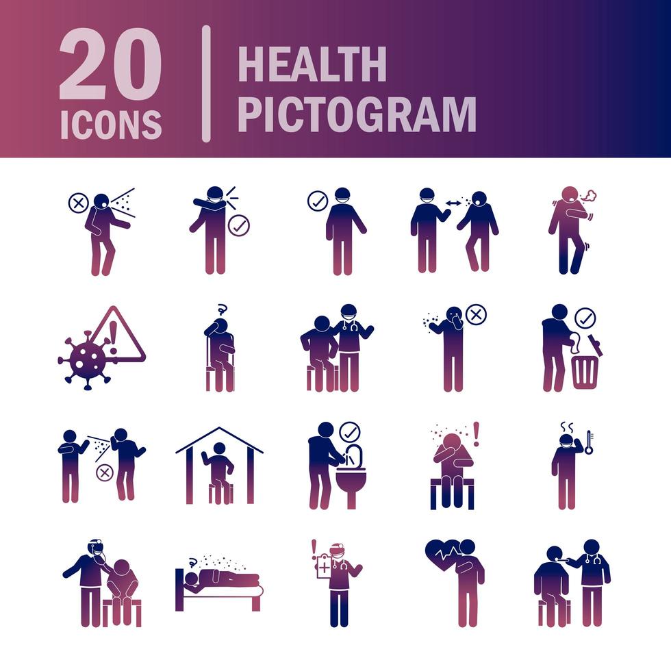 gezondheidszorg en virale infectie kleurovergang pictogram pictogramserie vector