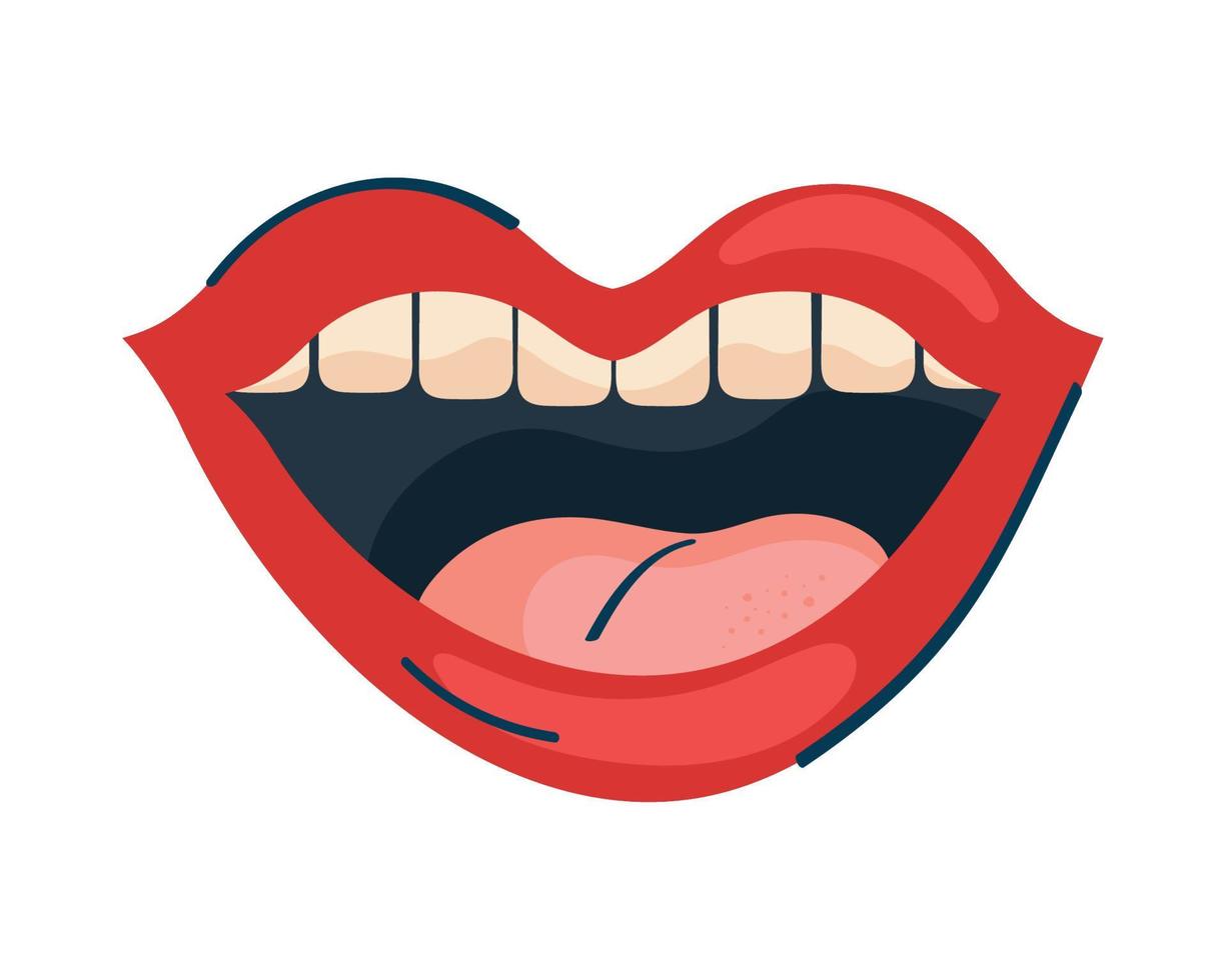 vrouw mond met lippen vector