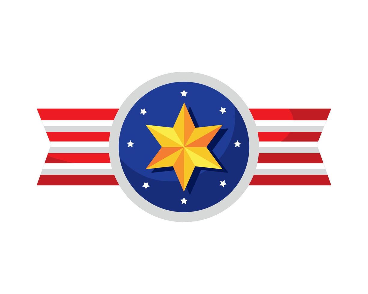 Verenigde Staten van Amerika vlag met ster vector