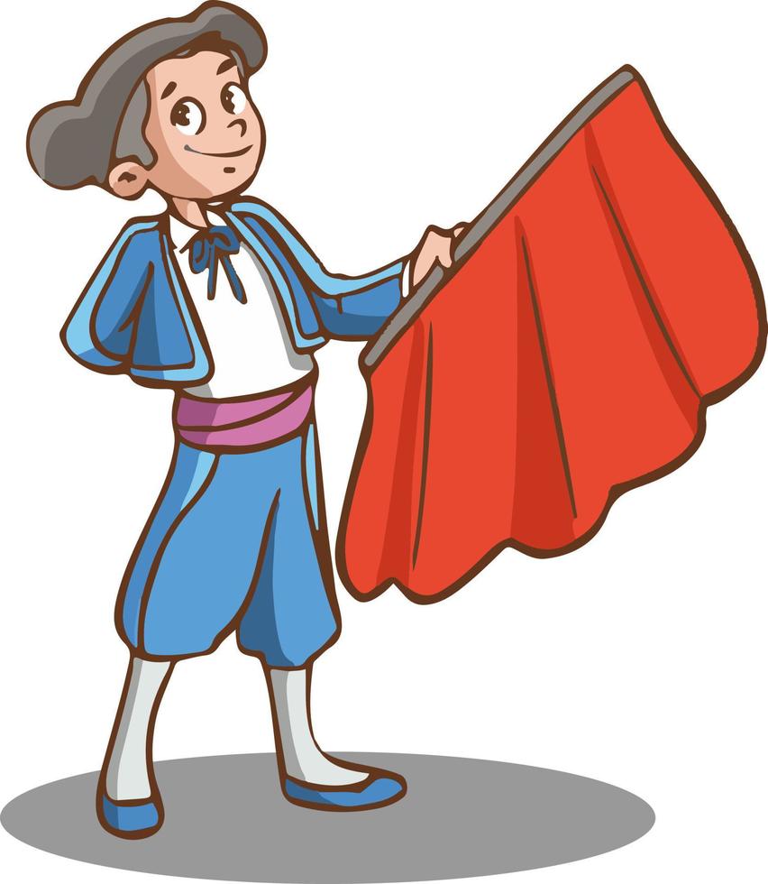 vector illustratie van Spaans jongen in matador pak