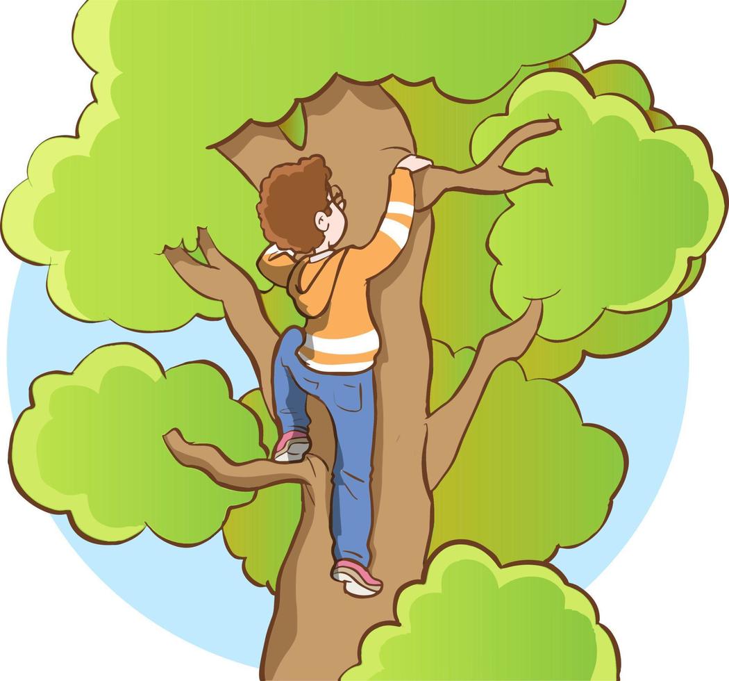 boom beklimming jongen vector illustratie
