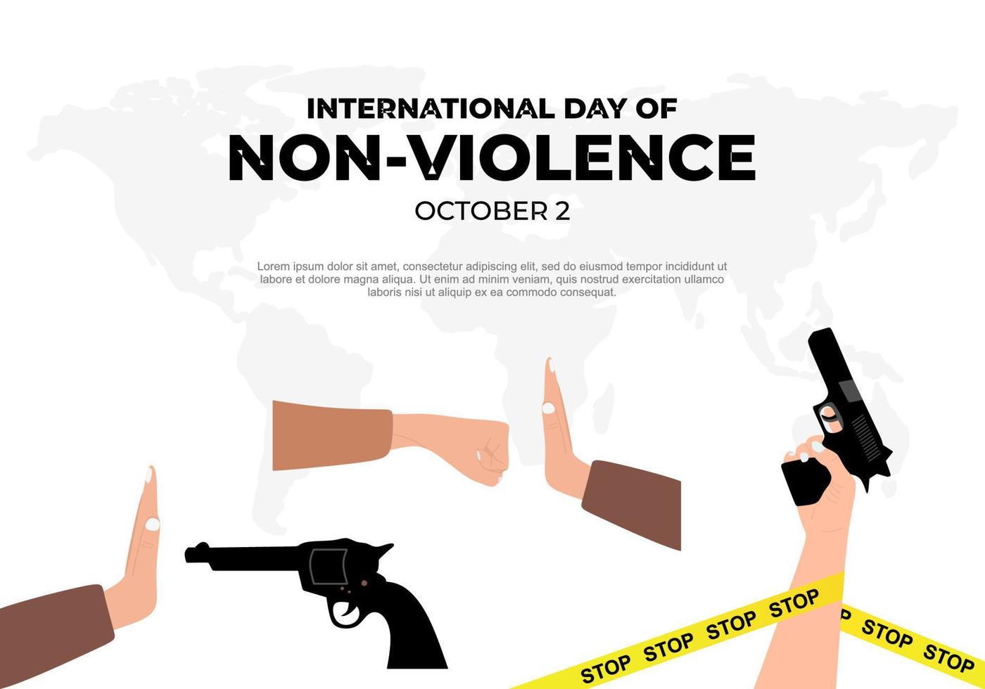 Internationale dag van niet geweld achtergrond Aan oktober 2e. vector
