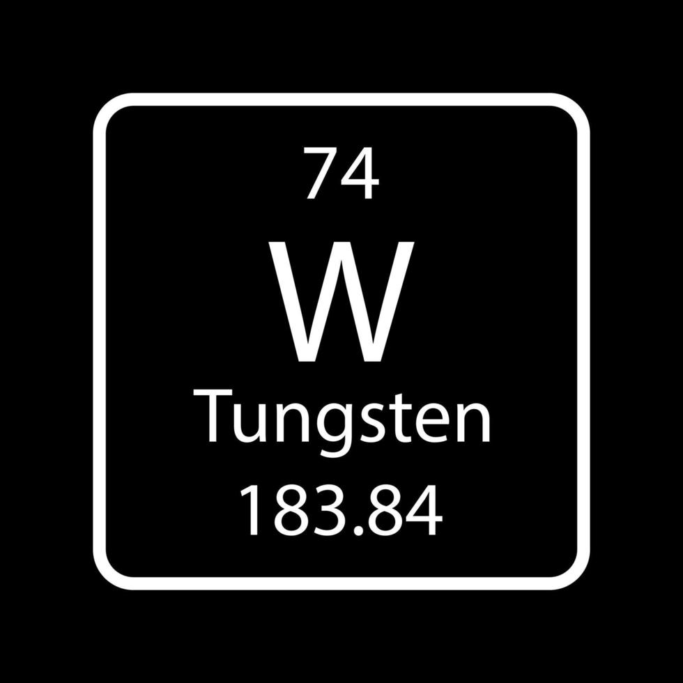 wolfraam symbool. scheikundig element van het periodiek systeem. vectorillustratie. vector