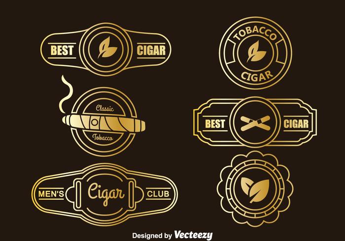 Gouden Sigaren Label Collection Vector