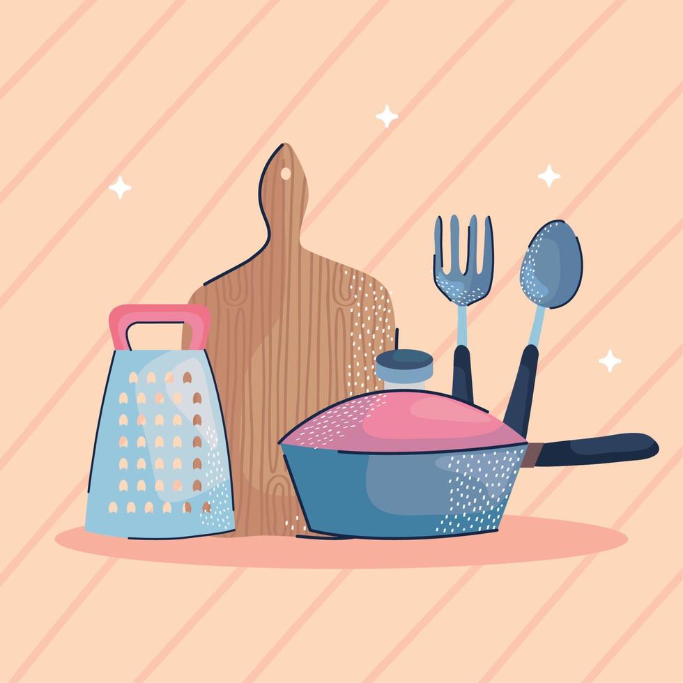keukengerei gebruiksvoorwerpen hulpmiddelen vector