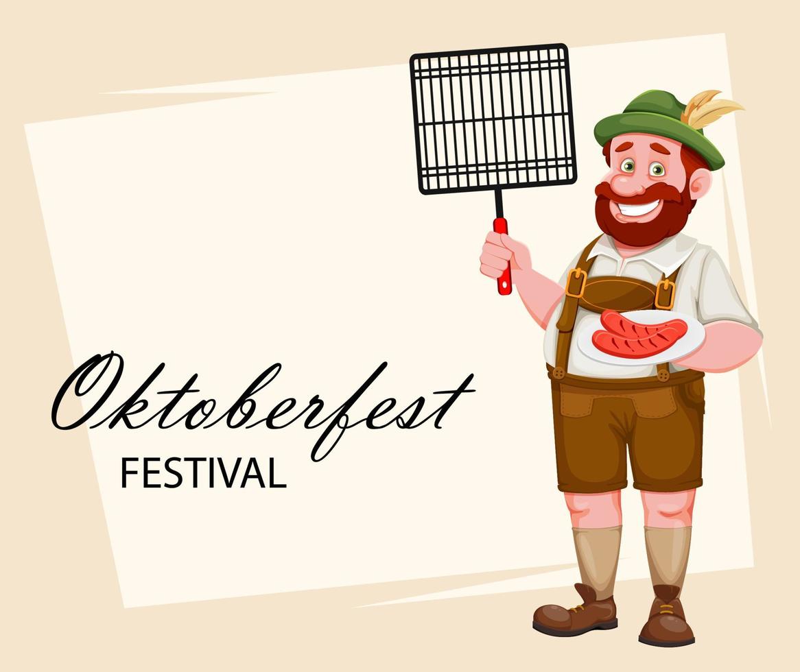 man in Beierse kleding. bierfestival oktoberfest vector