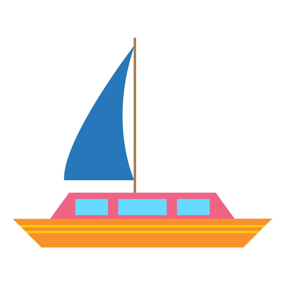 kinderen kleurrijk boot met zeilen. vector illustratie.